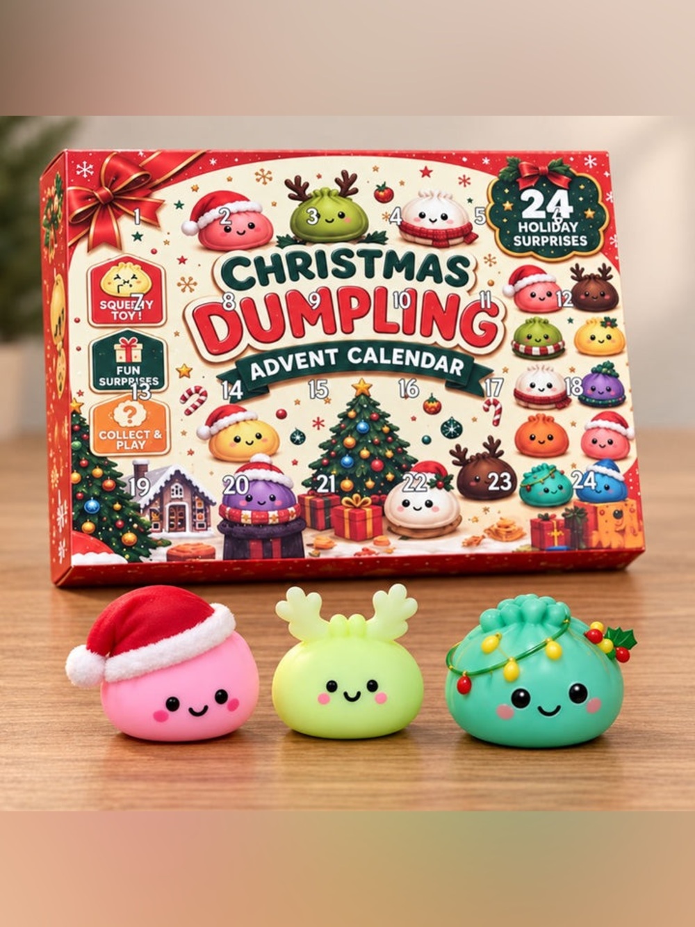 Twenty Four Days Of Squishy - Dumpling Advent Calendar - NIB - Picture 3 of 4